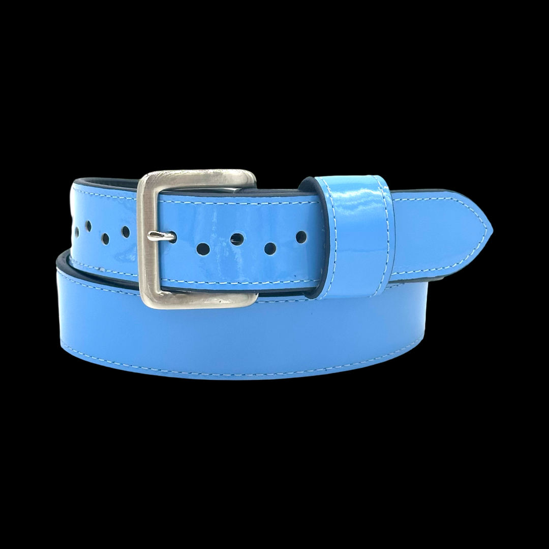 Powder Blue & Navy Baseball Belt