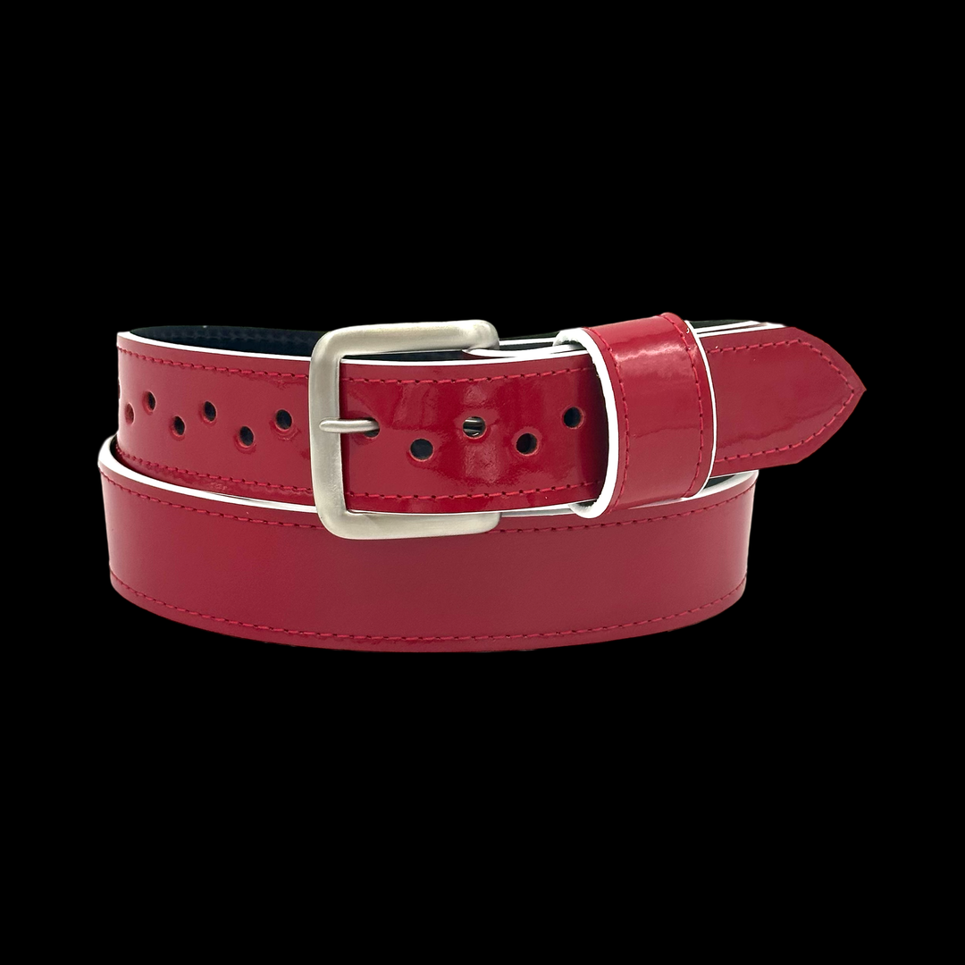 Red & White Baseball Belt