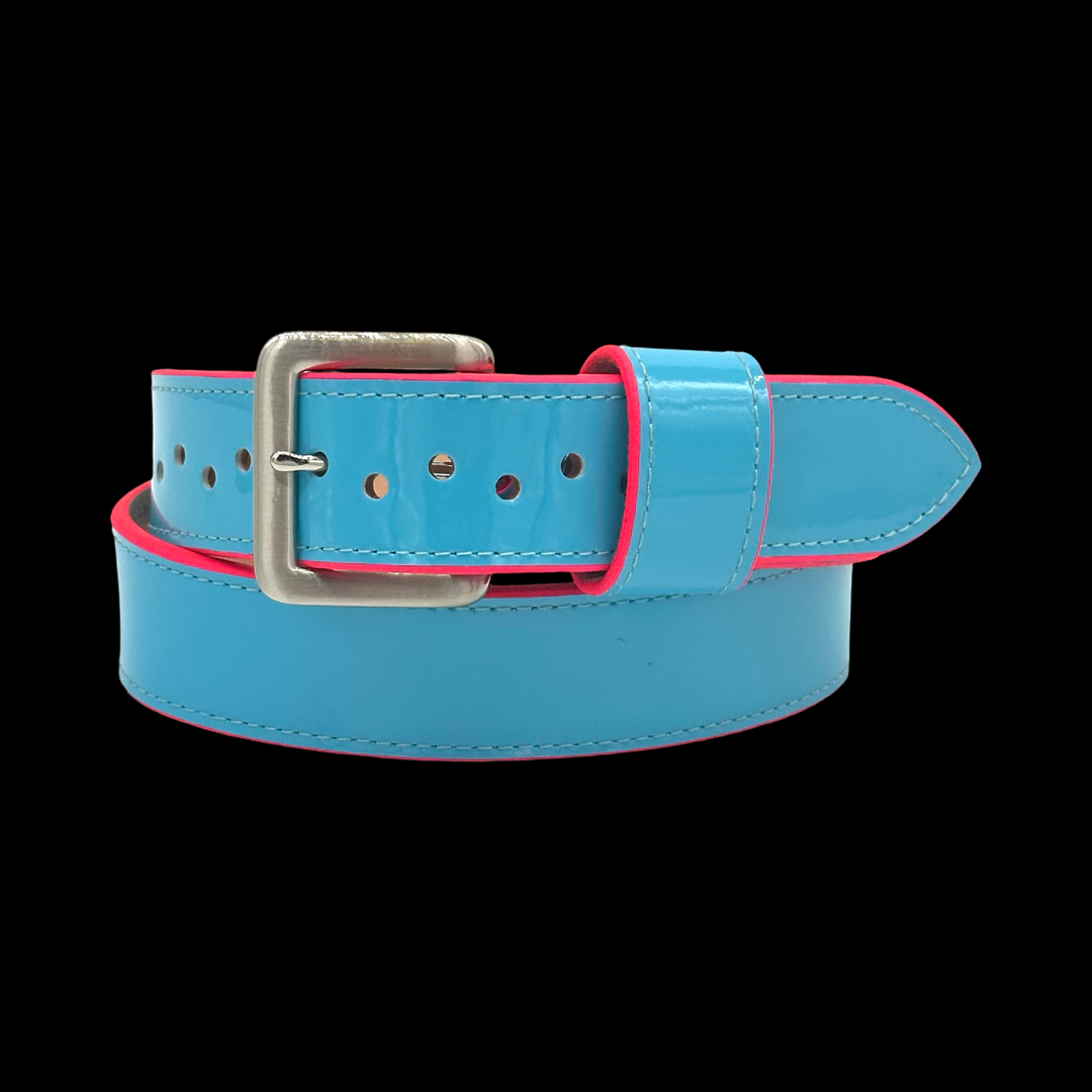 Turquoise & Hot Pink Baseball Belt