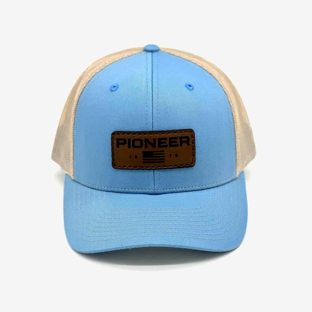 Pioneer Leather Patch Hat Carolina Blue