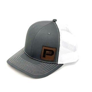 Pioneer Leather Patch Hat Charcoal and White