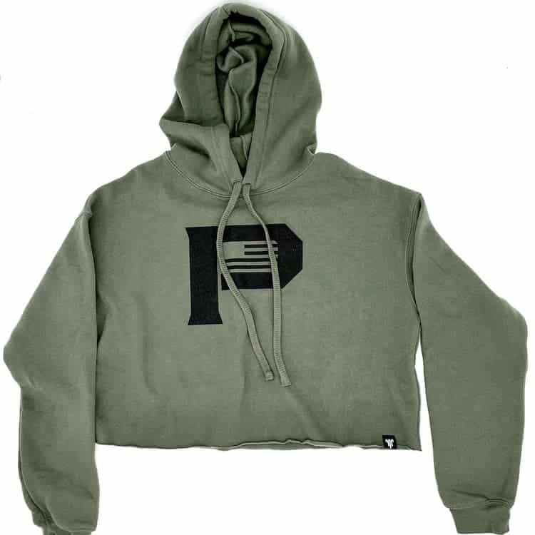 Olive Cropped Hoodie