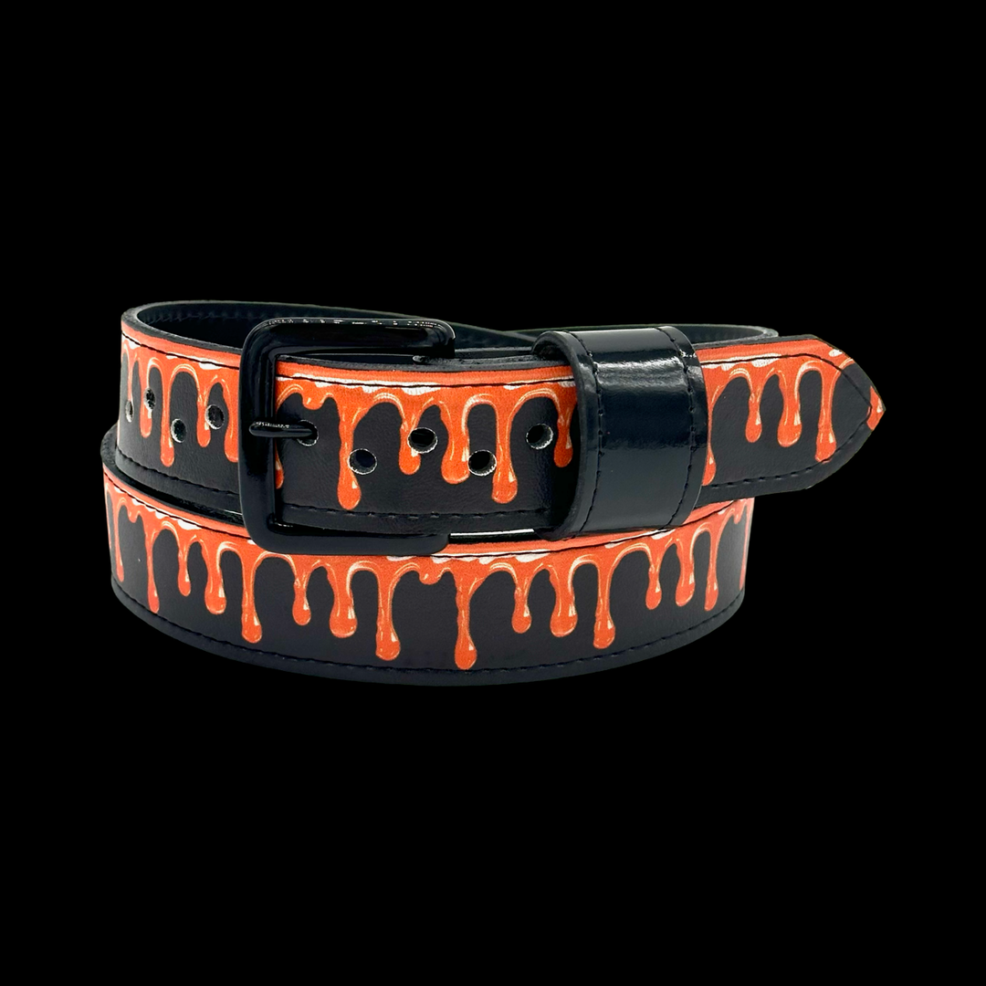 Orange Drip Baseball Belt