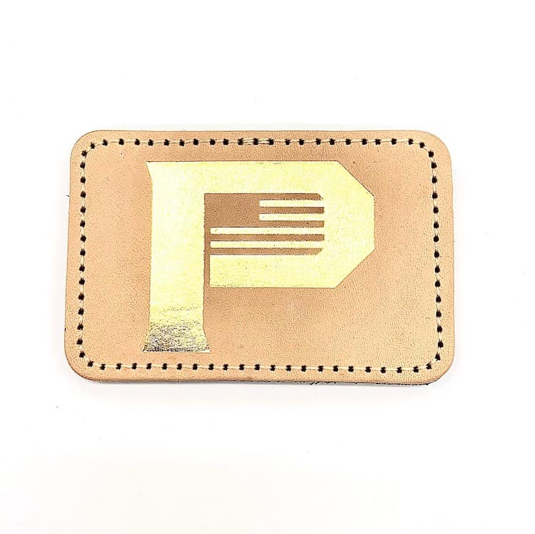 Gold Foil Pioneer P Leather Patch