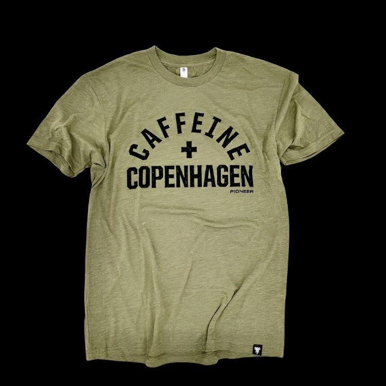 Pioneer Powerlifting Caffeine and Copenhagen Shirt-Green