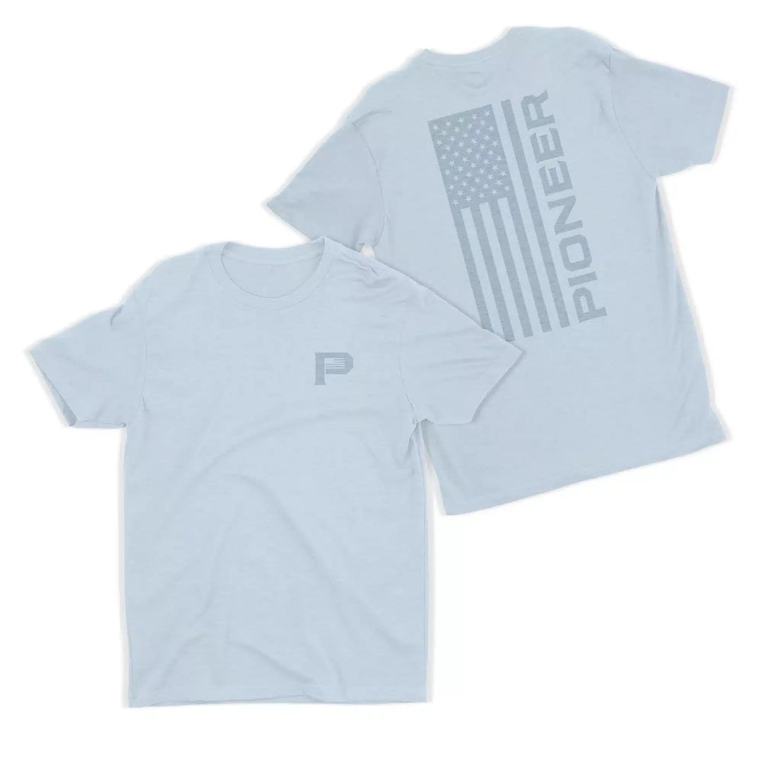 Pioneer Flag Bella Canvas Shirts-Blue