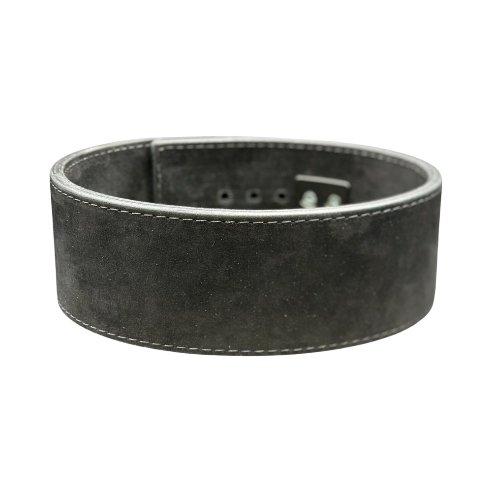 Stock 4" 10mm Black Double Suede Lever Weight Belt-back