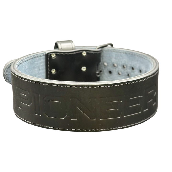 Stock 4in 13mm Black Pioneer Cut Weight Belt-Back