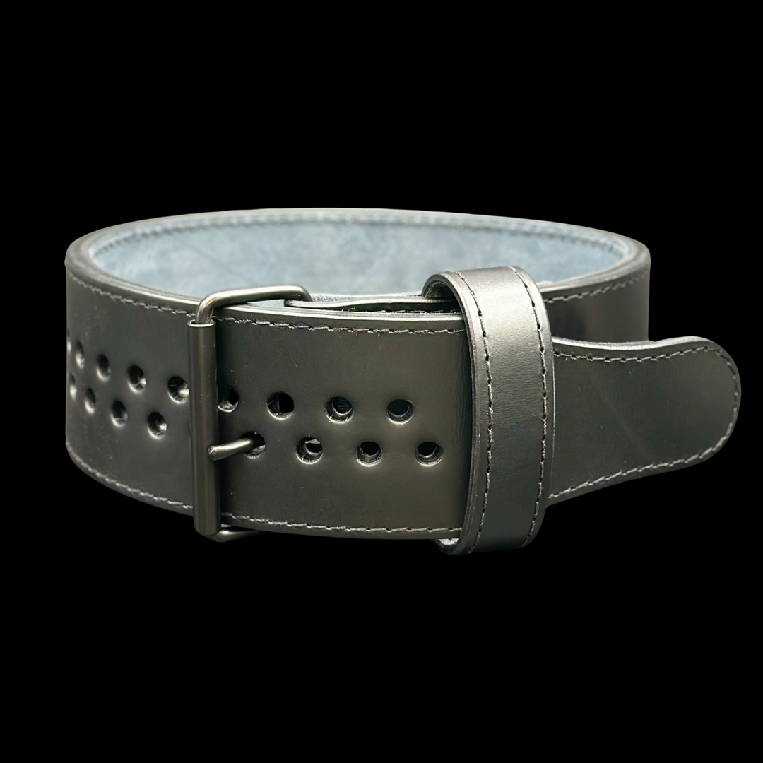 Stock 4in 13mm Black Pioneer Cut Weight Belt-Front