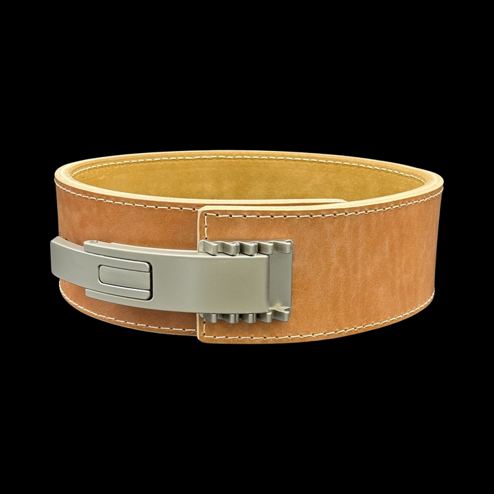 Stock Brown Leather & Suede Lever Weight Belt-Front