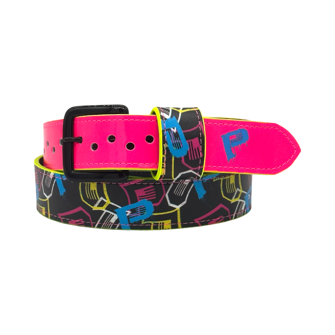 The Pioneer Graffiti Baseball Belt-Neon Pink
