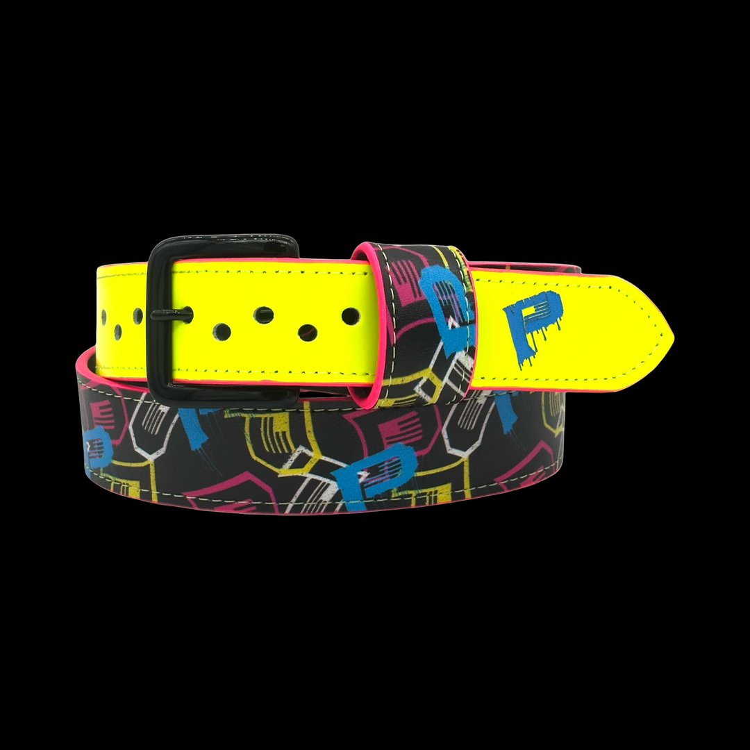 The Pioneer Graffiti Baseball Belt-Neon Yellow