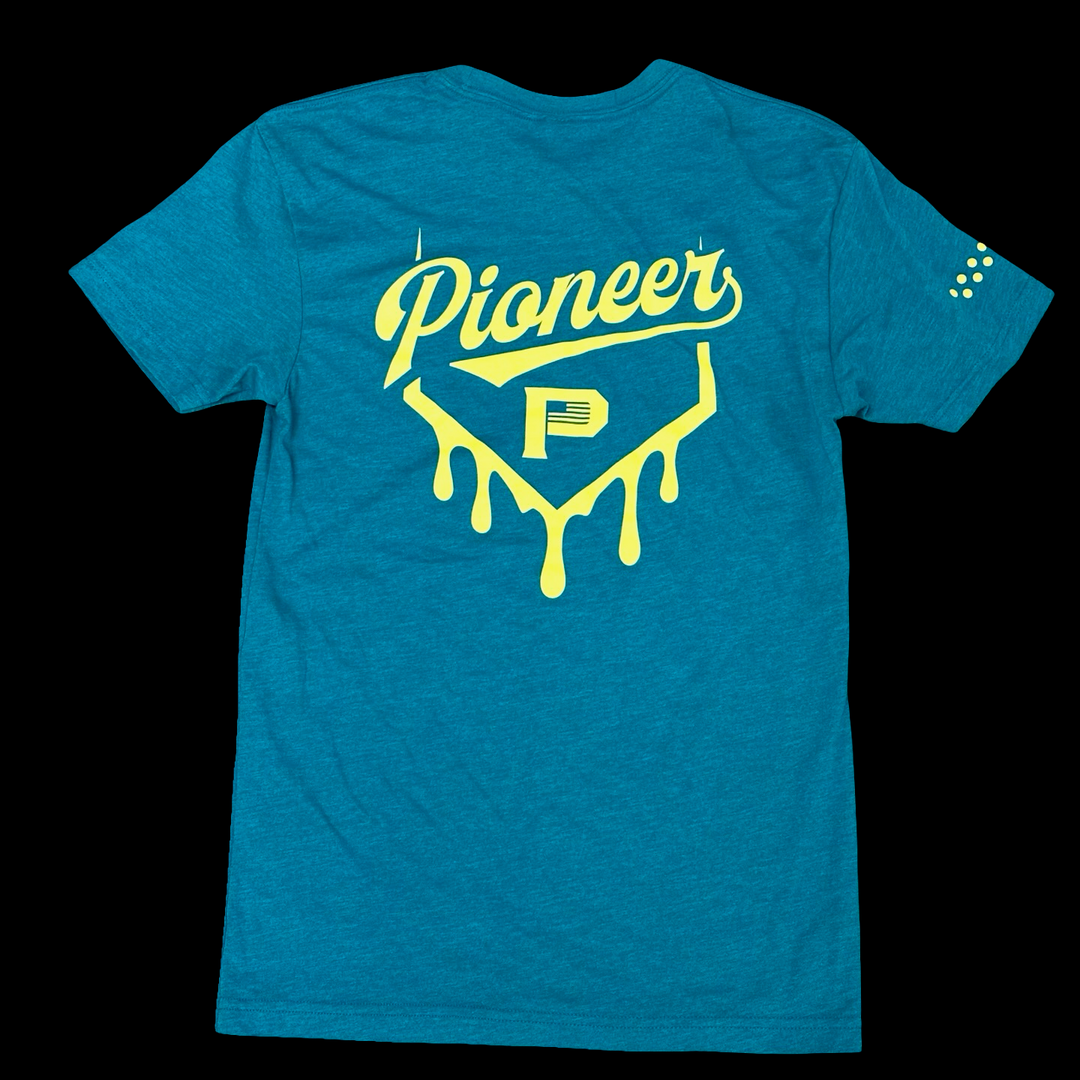 Turquoise Drip Baseball Tee