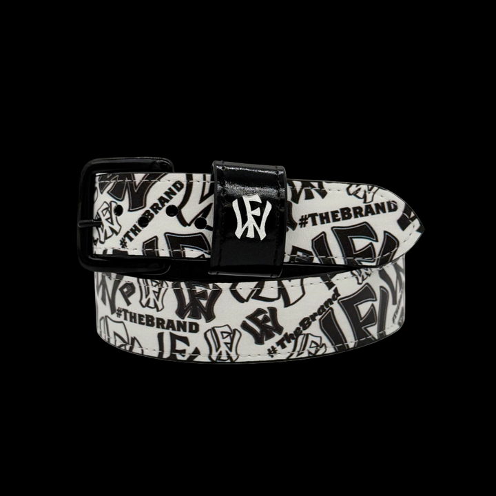 WOW Factor Baseball Belt - White w/Black