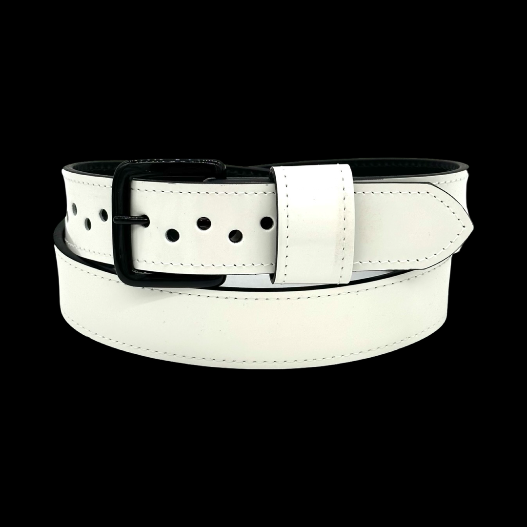 White & Black Baseball Belt