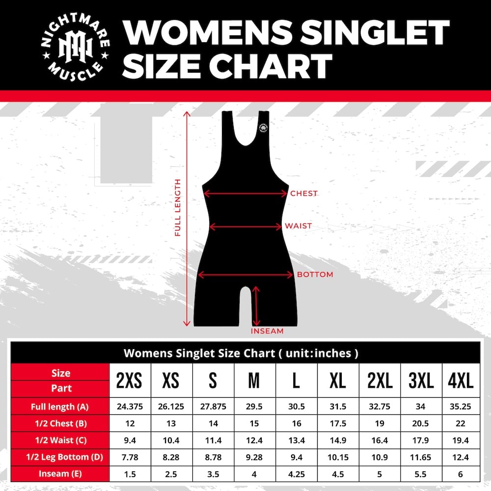 Women's Singlet Size Chart