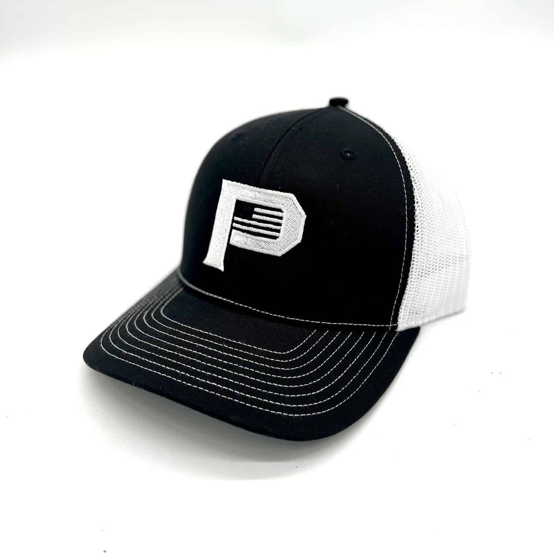 Black and White Pioneer Embroidered Hat